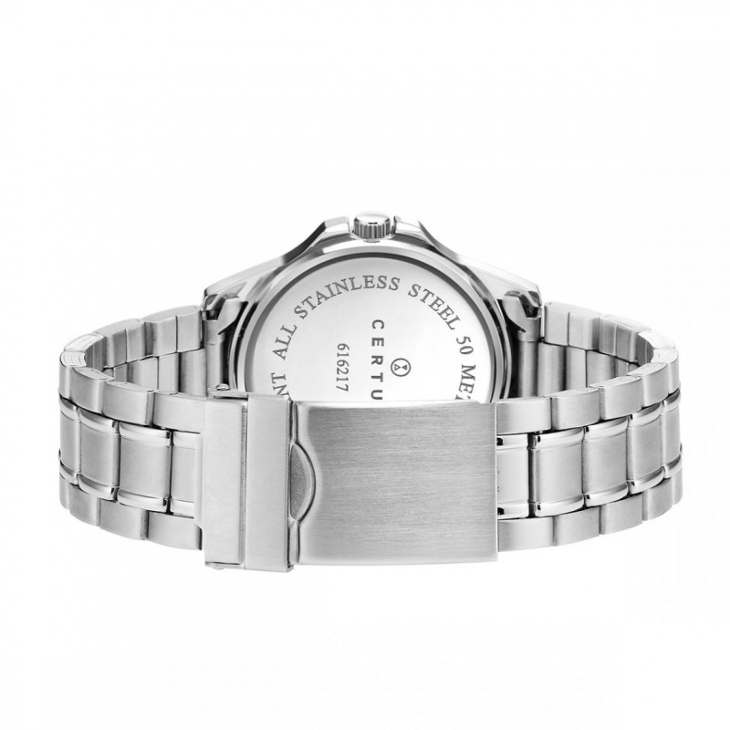 Montre homme Certus bracelet argenté cadran blanc