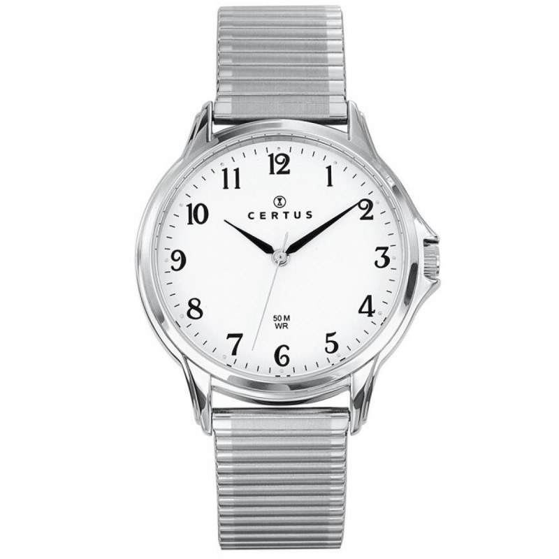 Montre homme Certus bracelet argenté cadran blanc