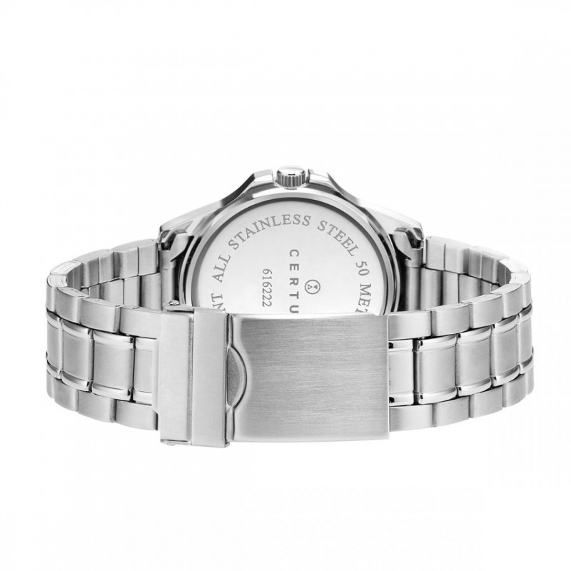 Montre homme Certus bracelet argenté cadran bleu