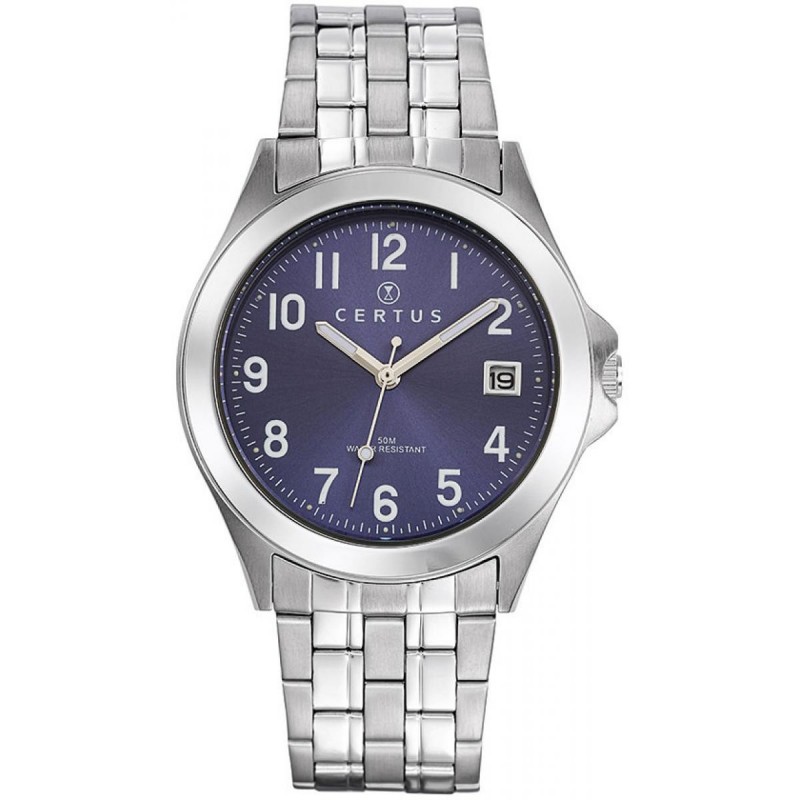 Montre homme Certus couleur argent et bleue