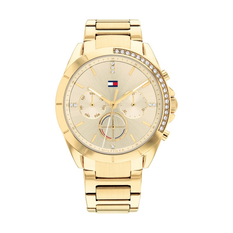 Montre femme multifonction tommy hilfiger dorée