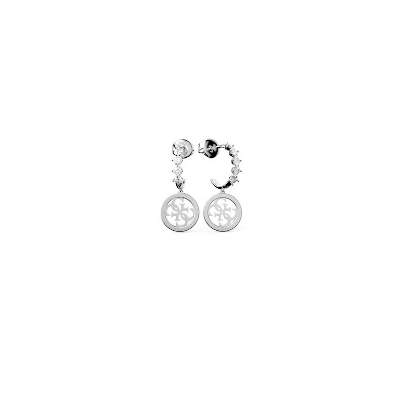 Boucles d'oreilles demi créole argentés Guess