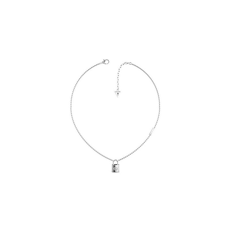 Collier argenté cadenas Guess