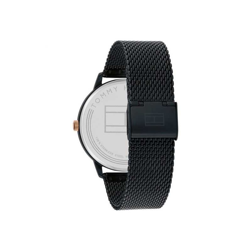 Montre homme tommy hilfiger noire et dorée rose