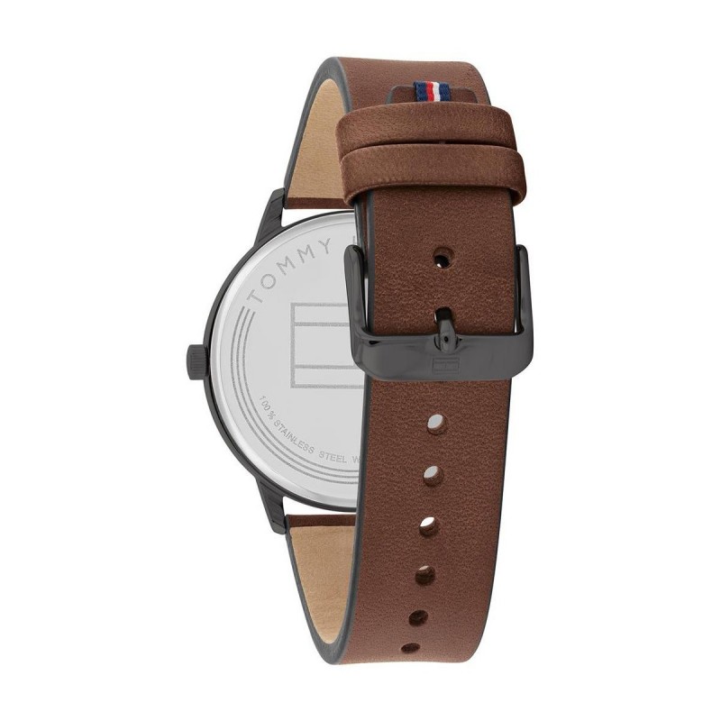 Montre homme tommy hilfiger noire et marron