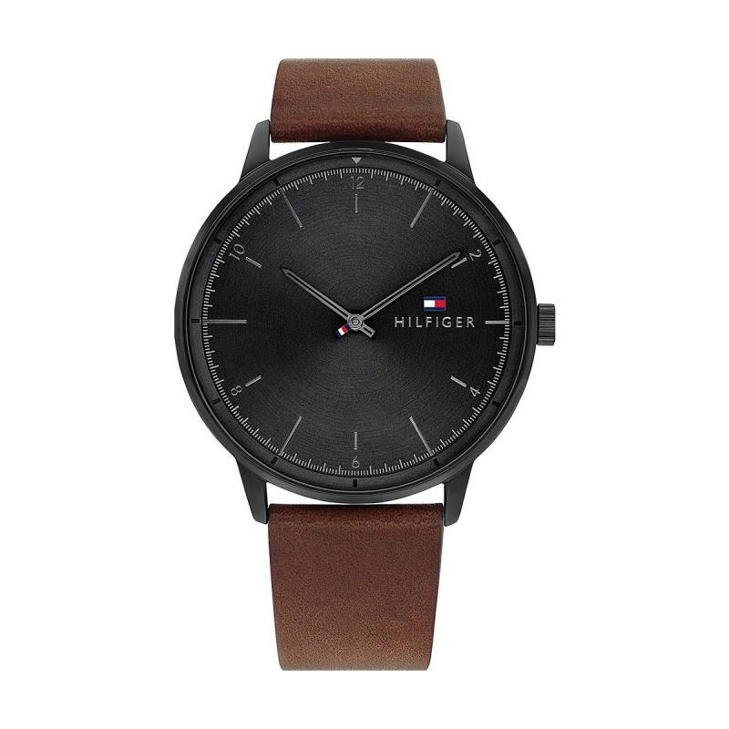 Montre homme tommy hilfiger noire et marron