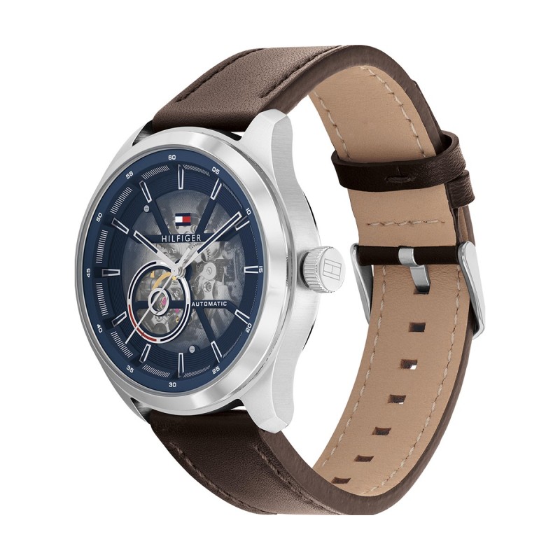 Montre automatique homme tommy hilfiger marron et bleue