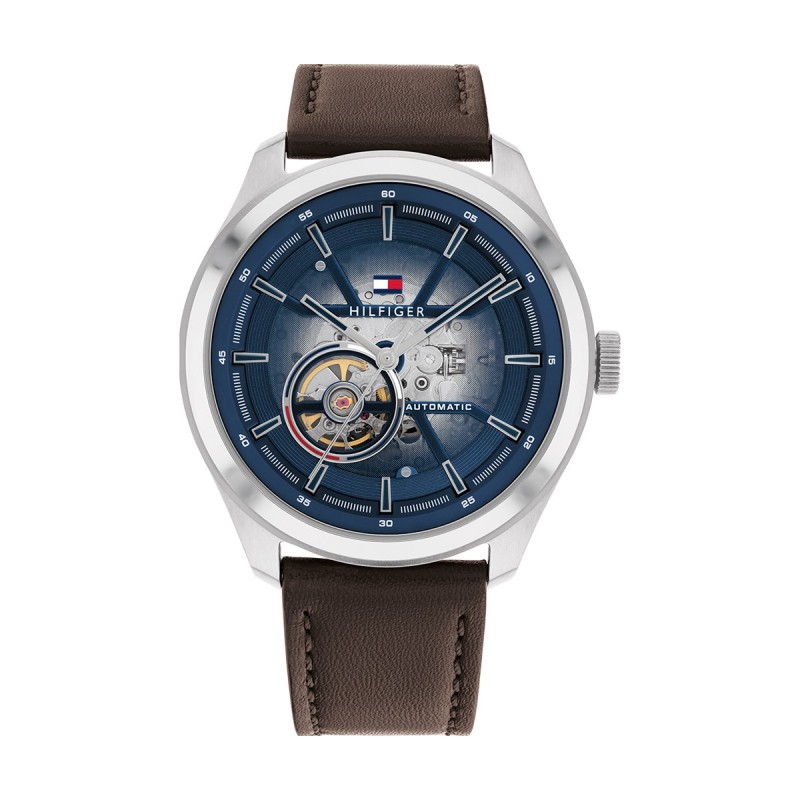 Montre automatique homme tommy hilfiger marron et bleue