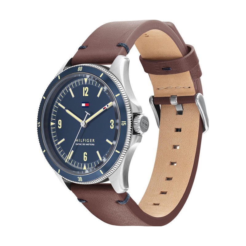 Montre homme tommy hilfiger marron et bleue