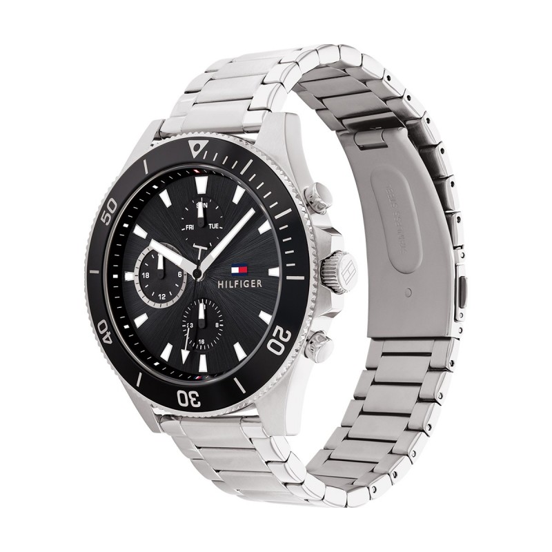 Montre homme tommy hilfiger couleur argent et noire