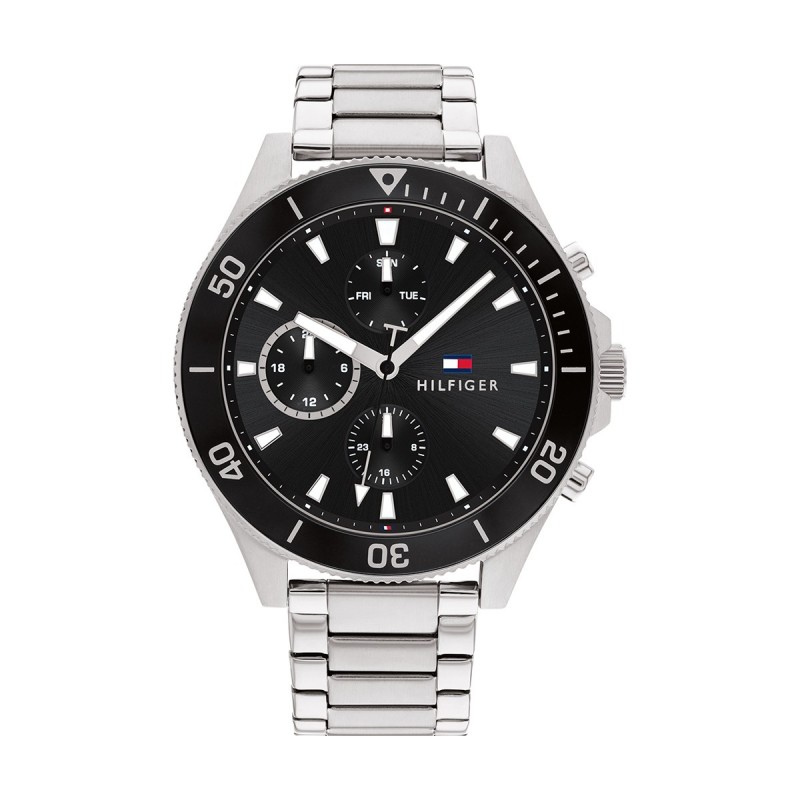 Montre homme tommy hilfiger couleur argent et noire
