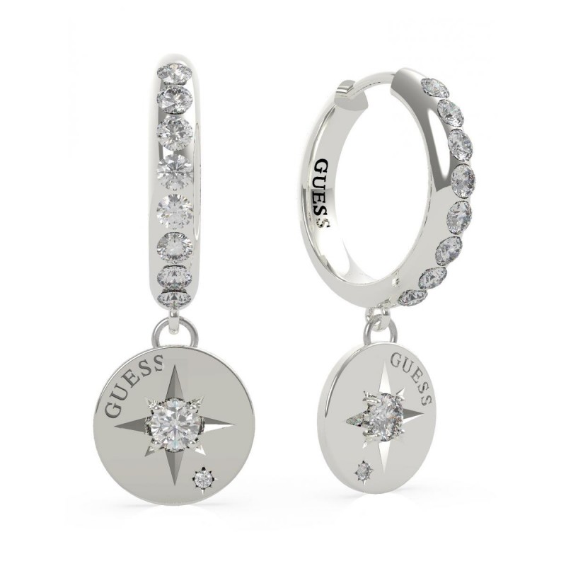 Boucles d'oreilles anneaux acier rhodié