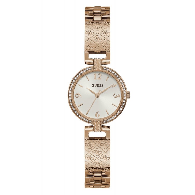 MONTRE GUESS EN ACIER DORE ROSE COLLECTION MINI LUXE