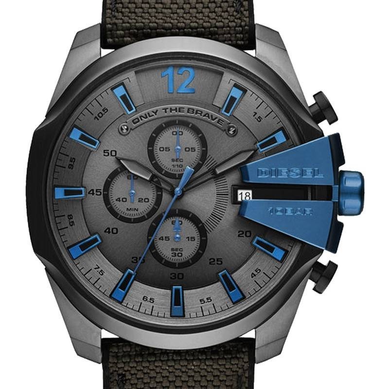Montre Diesel Mega Chief Bleu et Gris