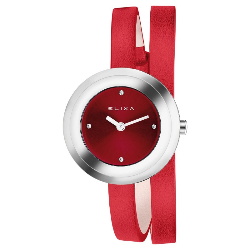 Montre Elixa Finesse cuir ROUGE