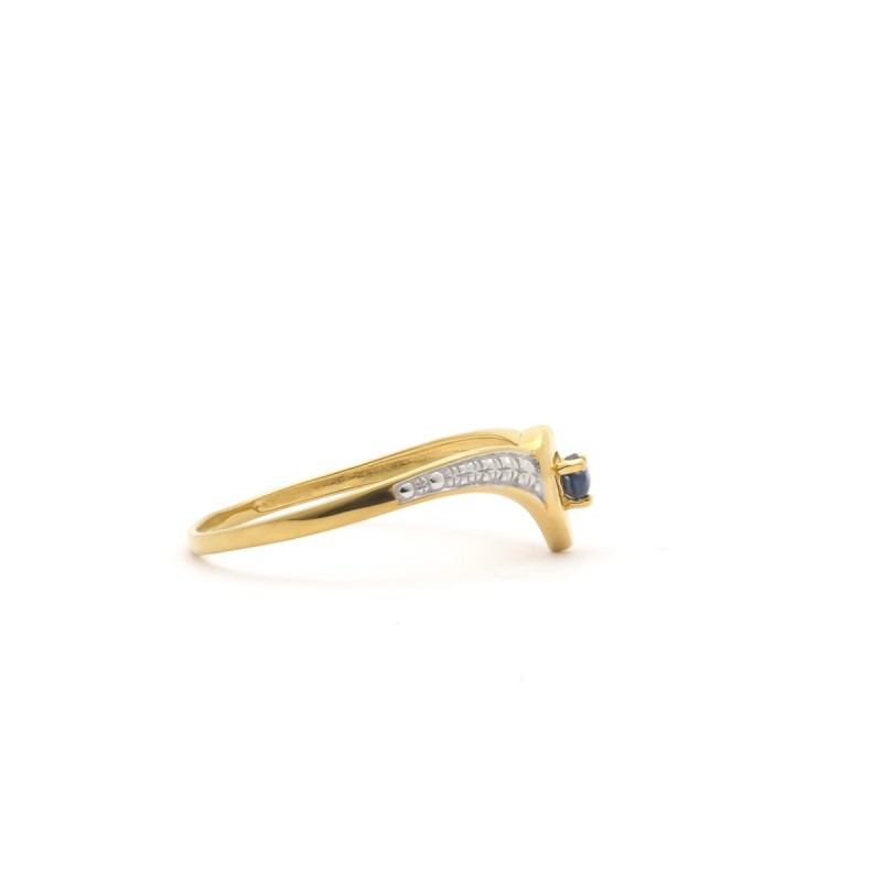 Bague Carador Femme Or Jaune 375/000 Coeur et saphir
