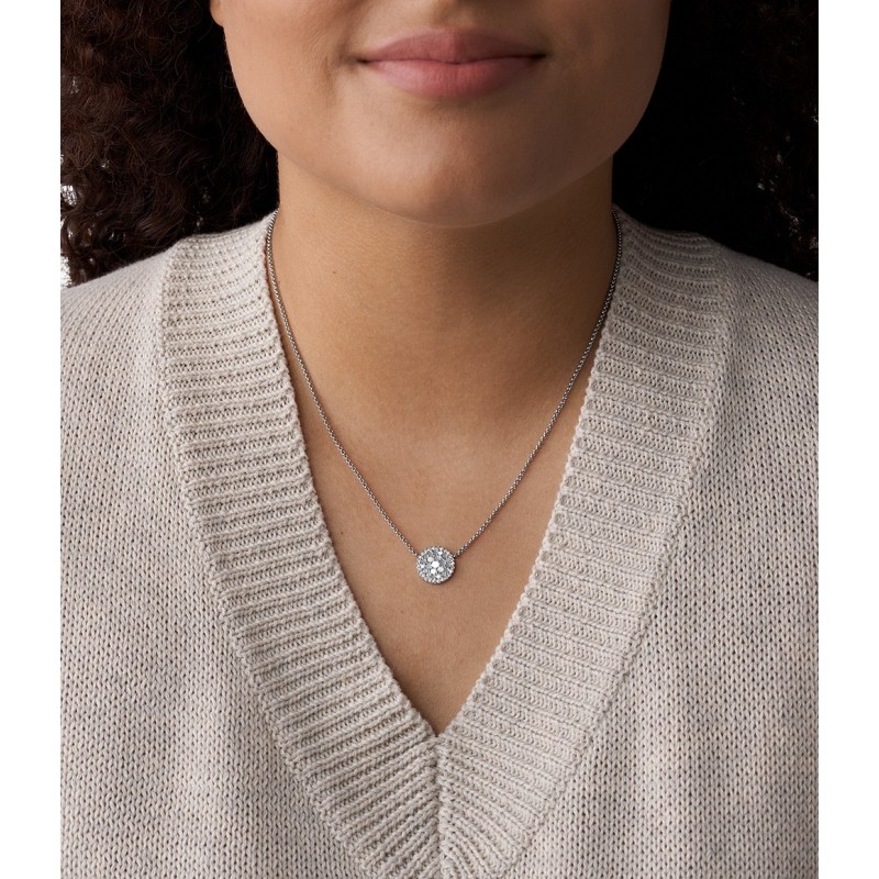 Collier Fossil Femme Mosaïque Bleu en Acier Inoxydable