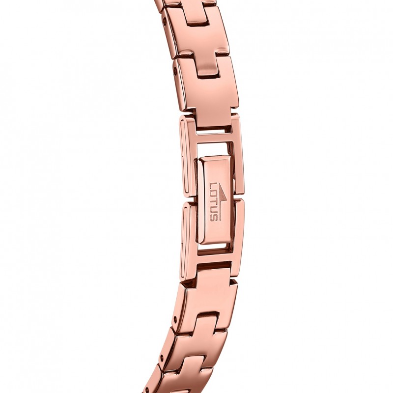 Montre Femme Lotus acier doré rose