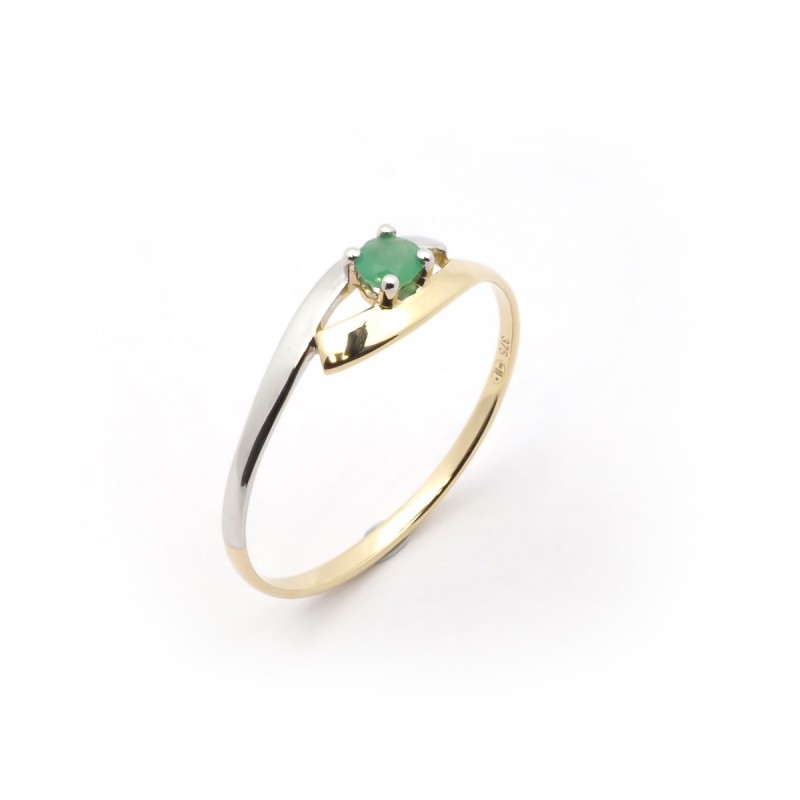 Bague Carador deux ors  375/000 et Émeraude