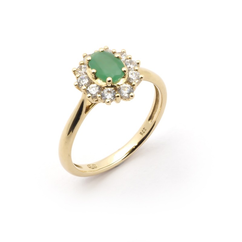Bague classique Carador Or jaune 375/000 et Emeraude