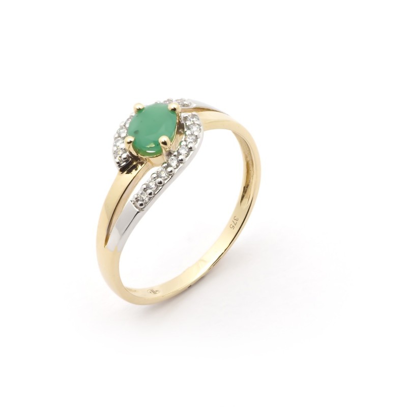 Bague Carador émeraude et Or jaune 375/000