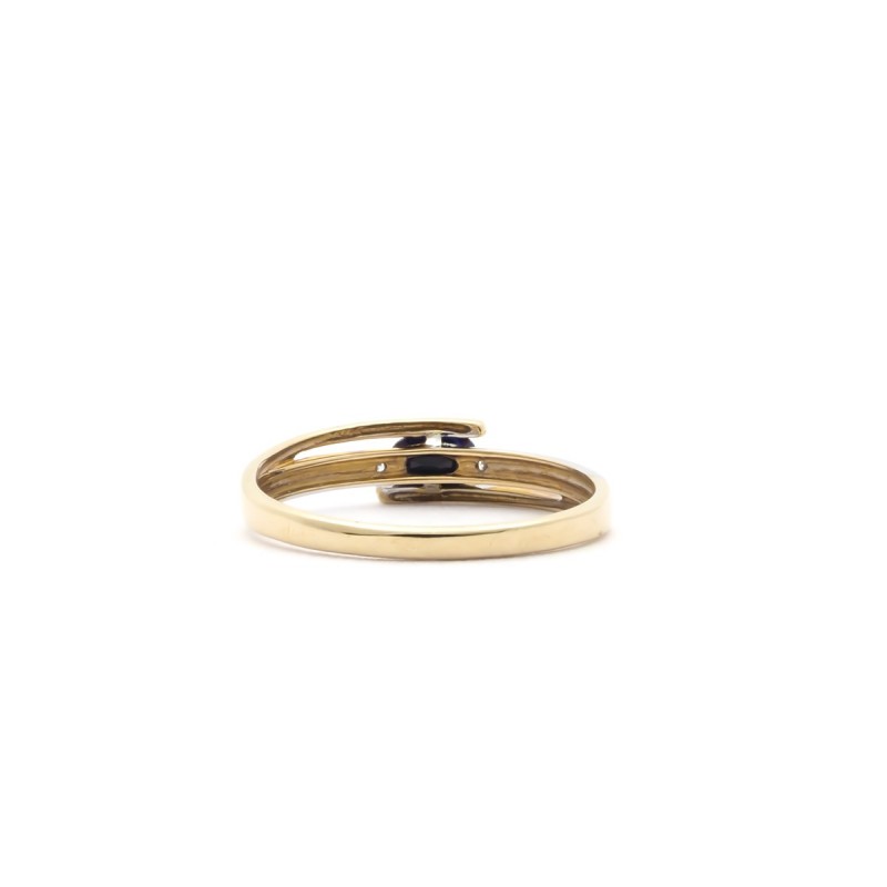 Bague Carador or jaune et blanc 375/000 et saphir 0.50 cts