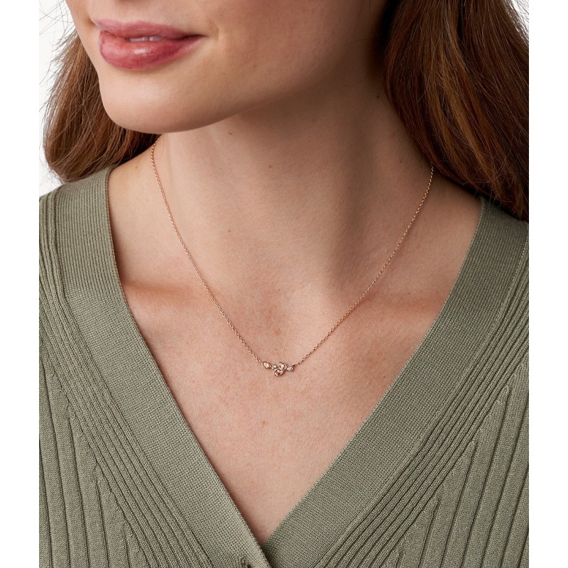 Collier acier doré rose Pink Blooms