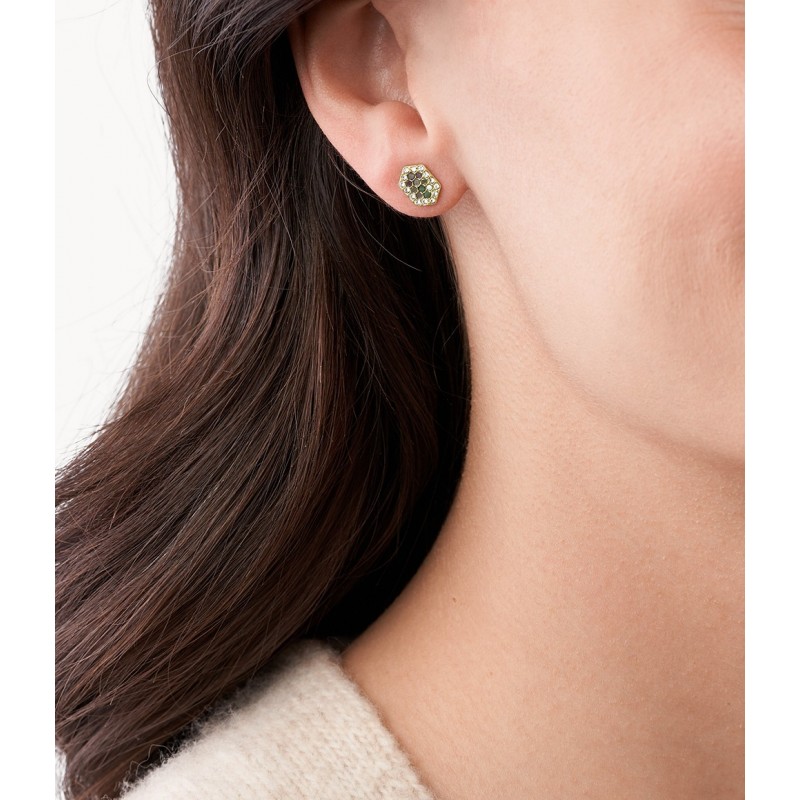 boucles d'oreilles Val Holiday Sparkles en nacre et acier dore