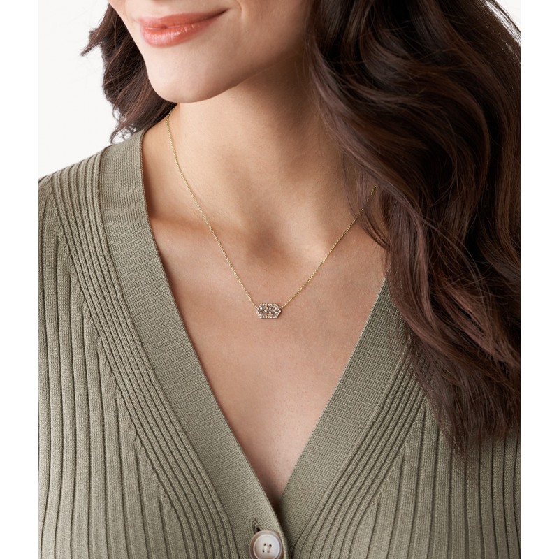 Collier Val Holiday Sparkles en nacre et acier doré