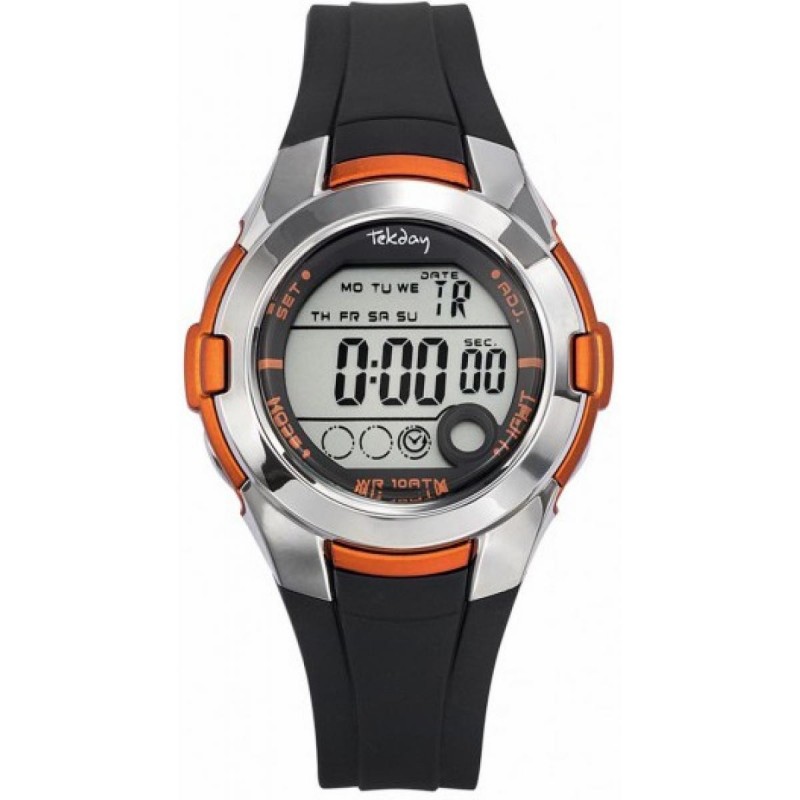 Montre Digitale Enfant Noir et Orange