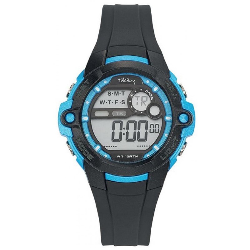 Montre Digitale Enfant Noir et Bleu