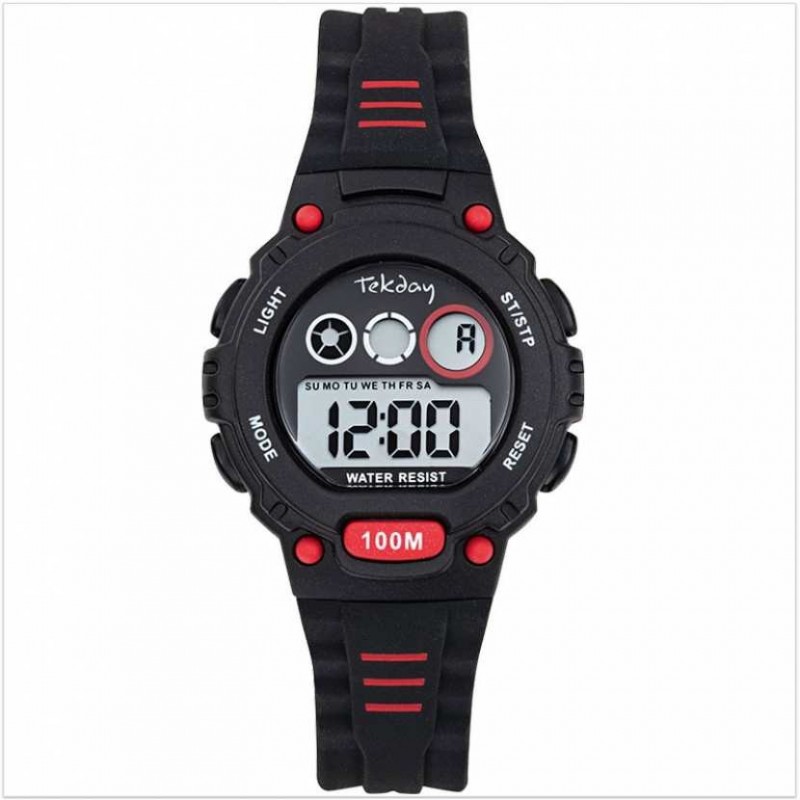 Montre enfant sport rouge et noire