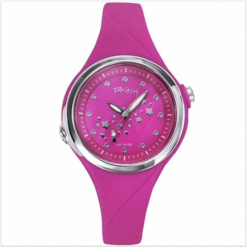 Montre enfant Tekday silicone rose