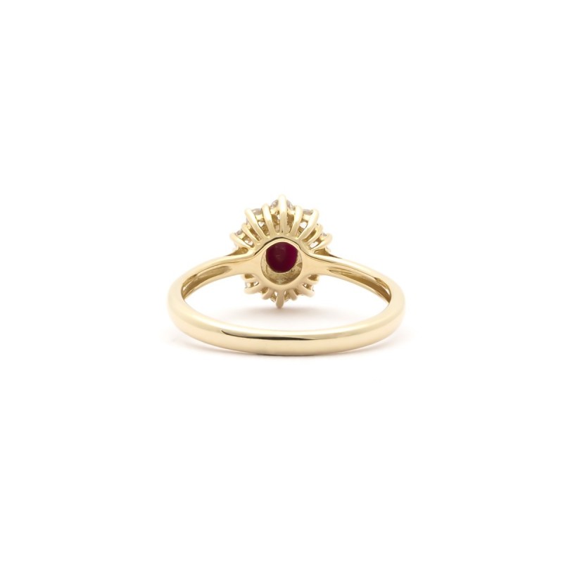 Bague traditionnelle Carador Or jaune 375/000 et Rubis