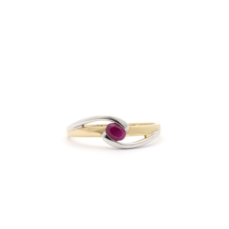 Bague Carador Rubis et Or bicolore 375/000