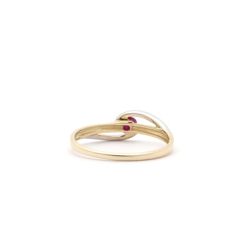 Bague Carador Rubis et Or bicolore 375/000