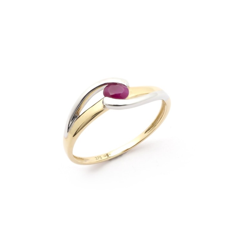 Bague Carador Rubis et Or bicolore 375/000