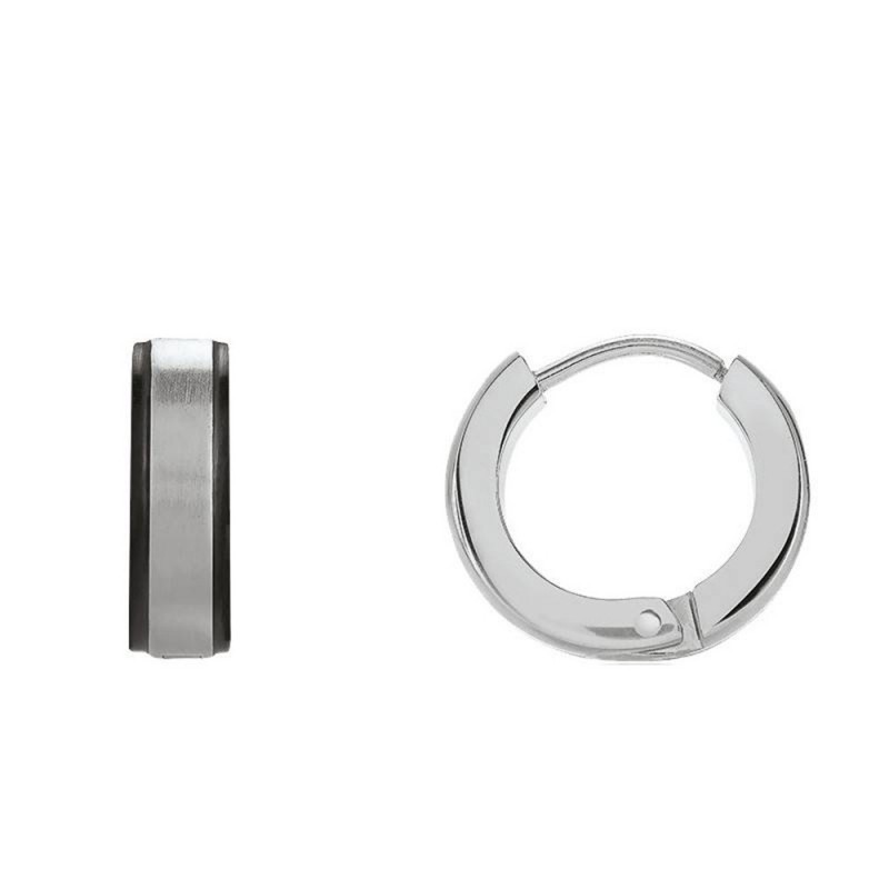 Boucles d'oreilles homme Jourdan bijoux acier argenté