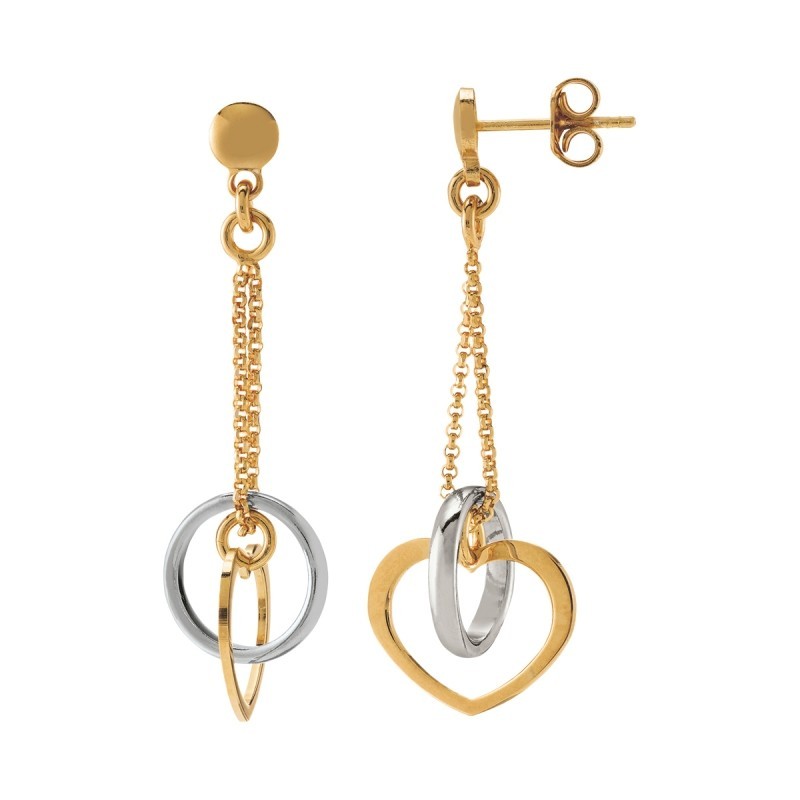 Boucles d'oreilles Jourdan Collection Valentine en Argent Bicolore