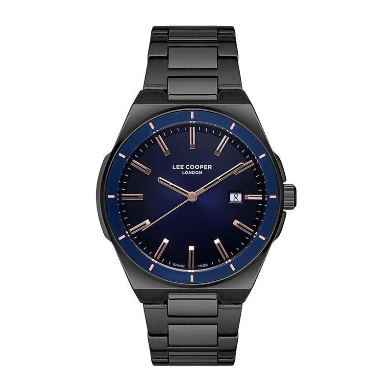 Montre Homme Lee Cooper en Métal Noir et Bleu