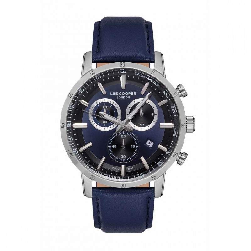 Montre Homme Bracelet en Cuir Bleu