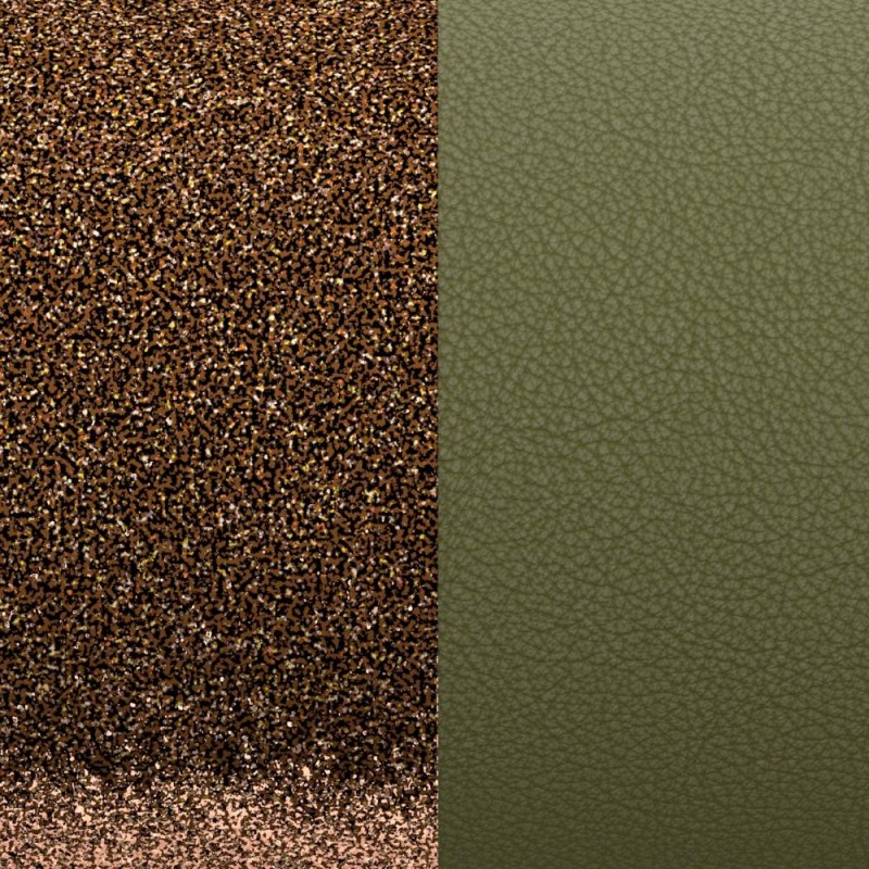 Cuir pour bracelet 25 mm Les Georgettes Bronze pailleté/vert de gris