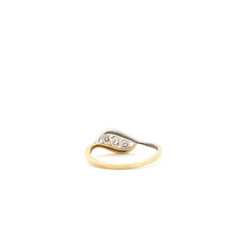 Bague Carador Trilogy Or bicolore 375/000 et diamants 0,06 cts