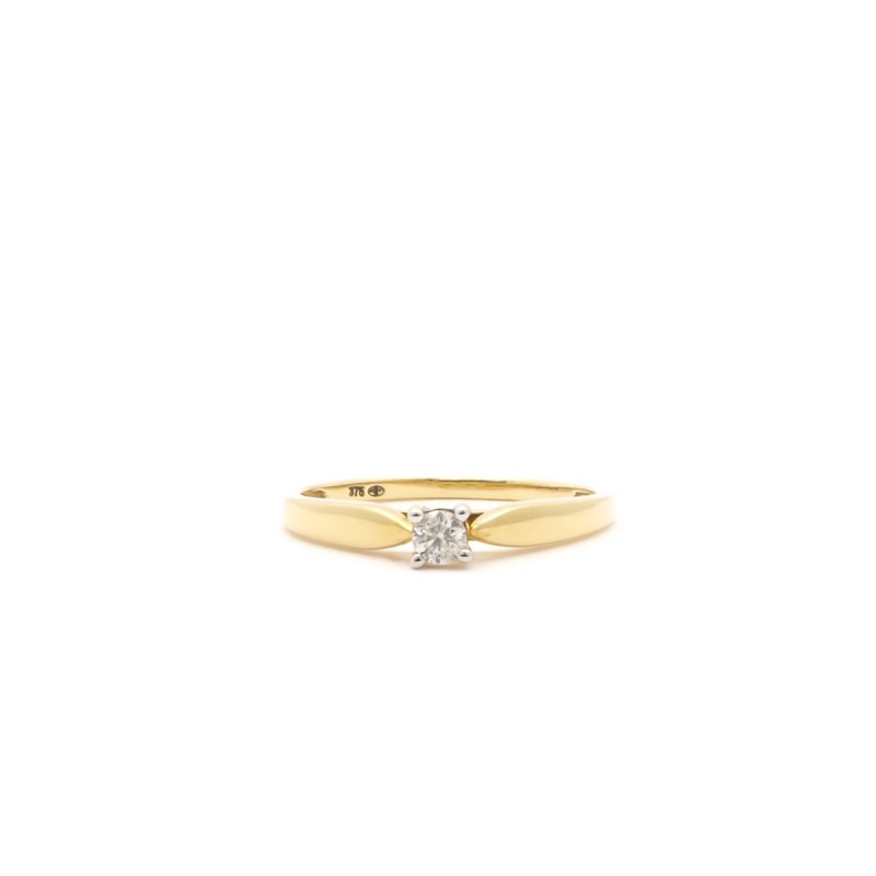 Bague Solitaire Carador Diamant 0,10 cts et or jaune 375/000