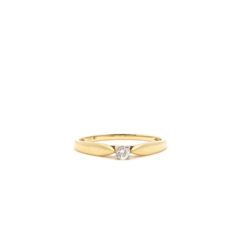 Bague Solitaire Carador Or jaune 375/000 et diamant 0,03 cts