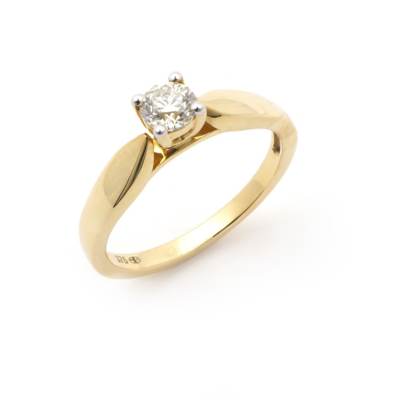 Bague Solitaire Carador Or jaune 375 et Diamant