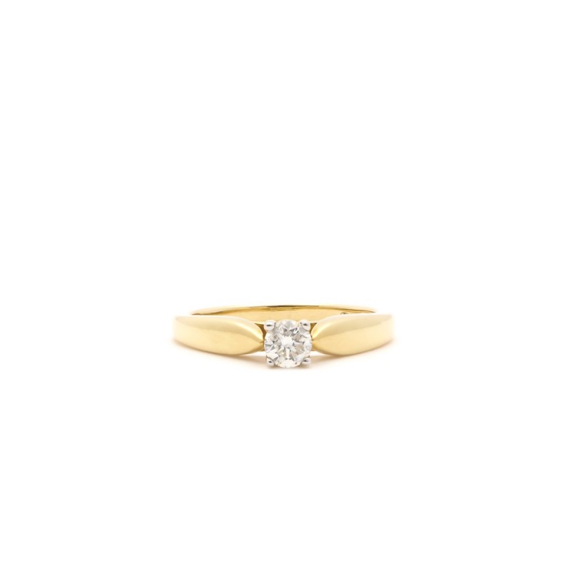 Solitaire Carador diamant 0,25 cts serti griffes, or jaune 375/000