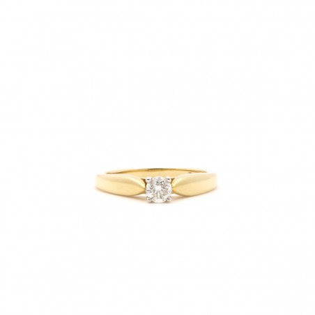 Solitaire Carador diamant 0,25 cts serti griffes, or jaune 375/000