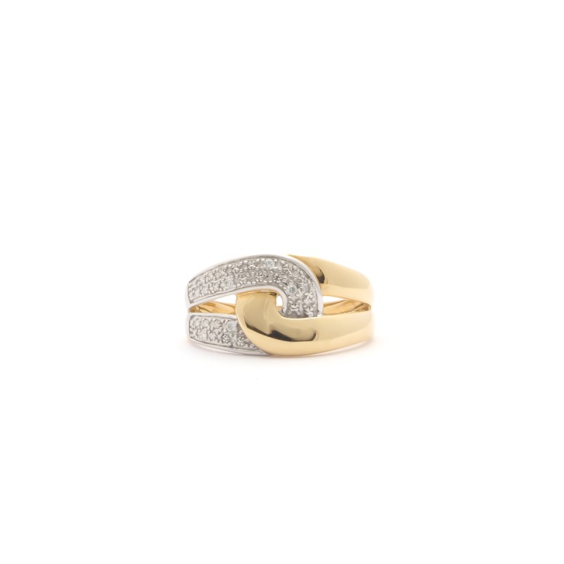 Bague Carador bicolore or 375/000 et diamants