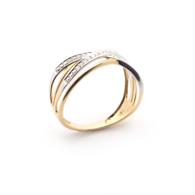 Bague Carador Or jaune 375/000 et Diamant 0,07 cts